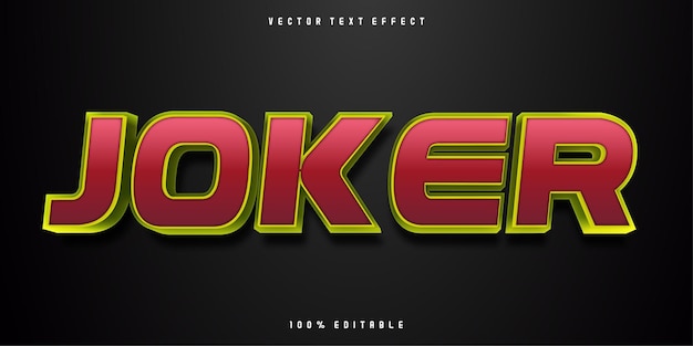 Vector editable text effect style joker