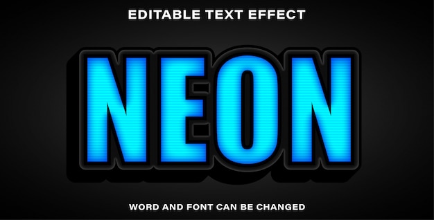 Editable text effect style neon