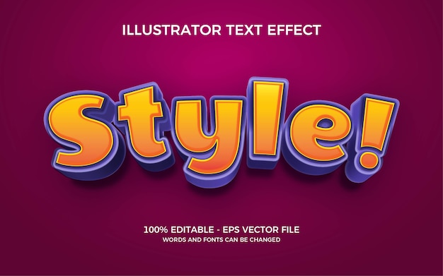 Editable text effect, Style style illustrations