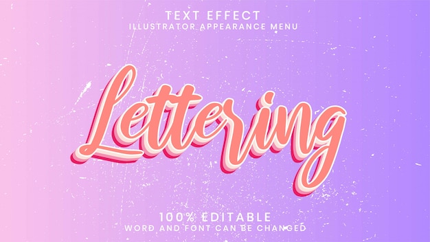 Vector editable text effect style template