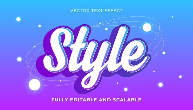 Vector editable text effect style text purple gradient background