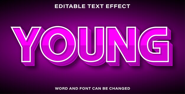 Editable text effect style young