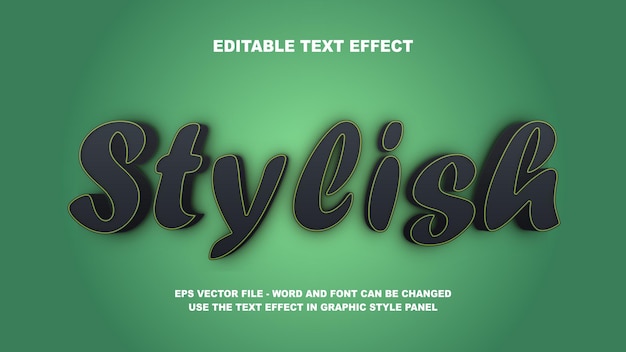 Editable Text Effect Stylish 3D Vector Template