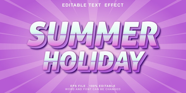 Editable text effect summer holiday 3d