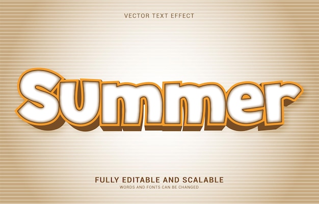 Editable text effect Summer style