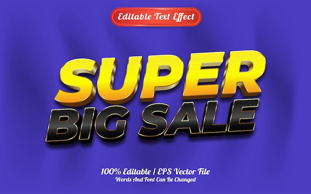 Editable text effect super big sale template style
