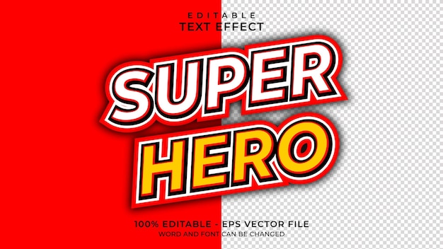 Editable text effect super hero style