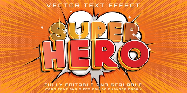 editable text effect super hero theme