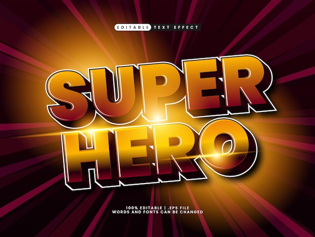 Vector editable text effect super hero