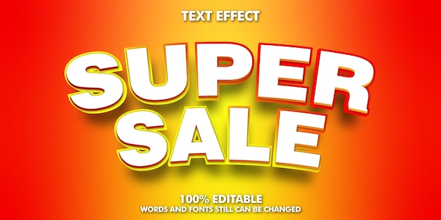 Editable text effect super sale 3d style