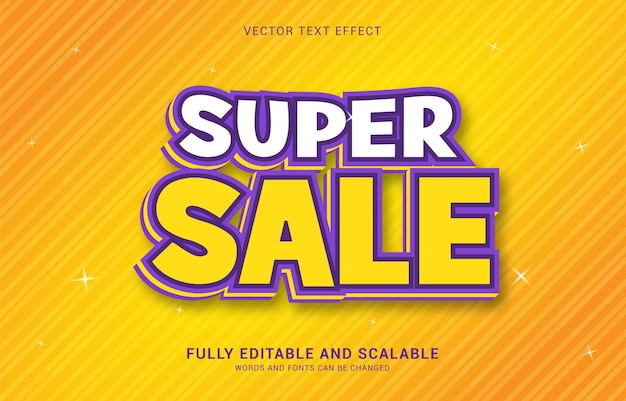 Vector editable text effect super sale style