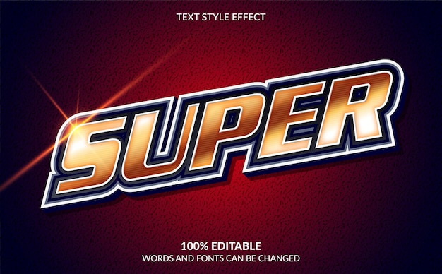 Vector editable text effect, super text style