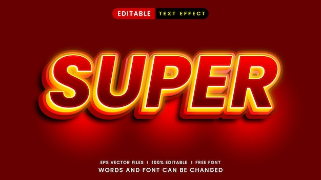 Editable text effect in super title style