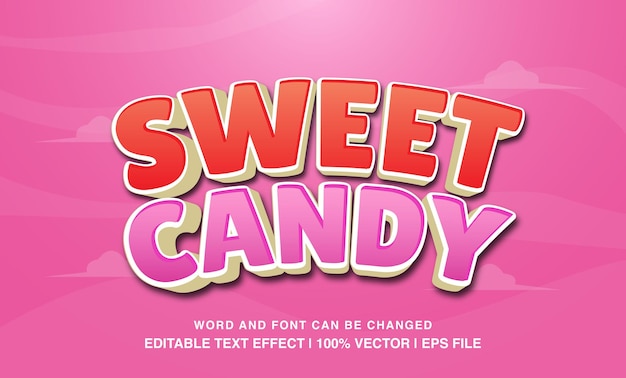 editable text effect sweet candy 2