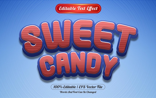 Editable text effect sweet candy template style