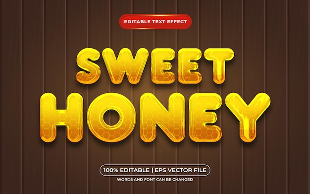 Editable text effect sweet honey liquid style