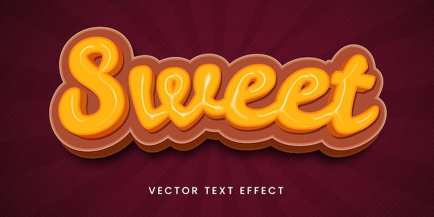 Vector editable text effect in sweet style