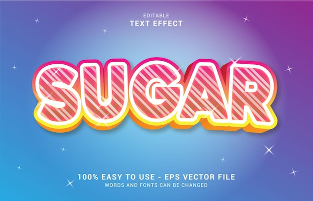 벡터 편집 가능한 텍스트 효과, sweet sugar 스타일은 제목을 만드는 데 사용할 수 있습니다.