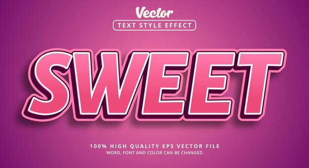 Editable text effect Sweet Text with cute and nice pink color