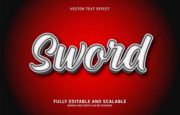 Editable text effect sword style