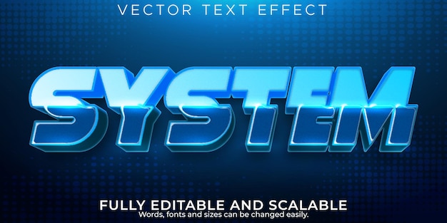 Vector editable text effect system, 3d technology and digital font style