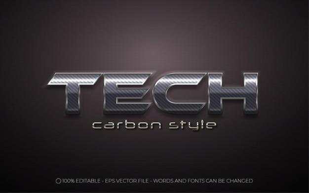 Editable text effect, tech carbon style