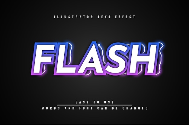 Vector editable text effect template design flash