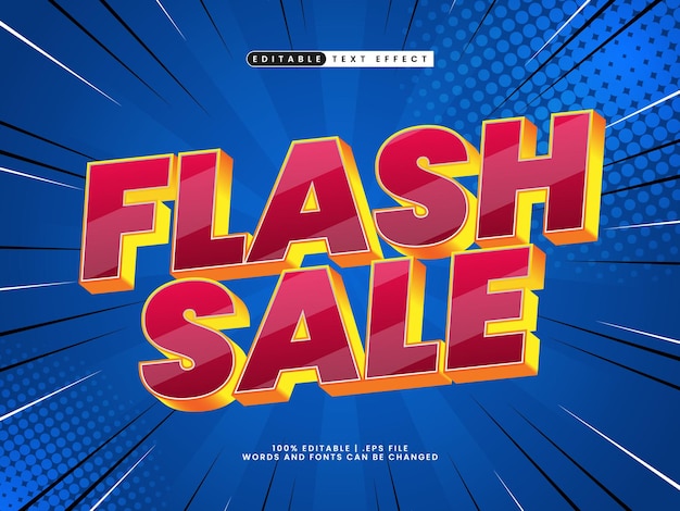 editable text effect template flash sale