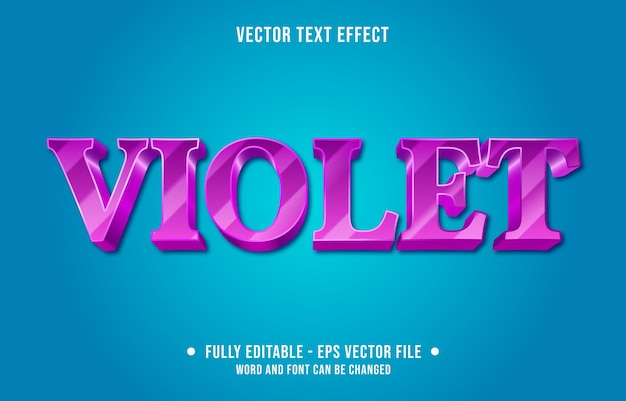 Vector editable text effect template purple violet gradient color modern style