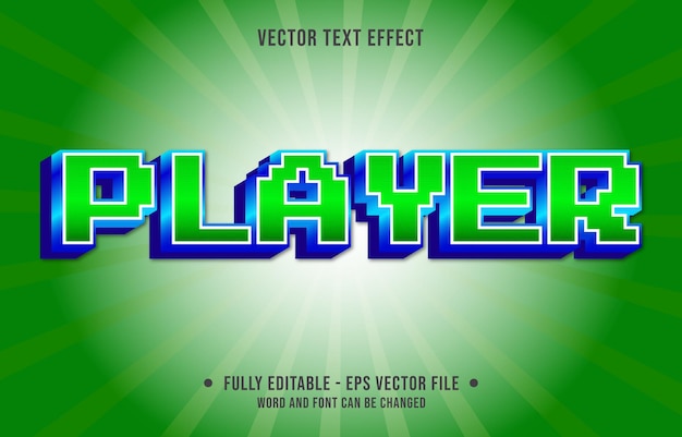 Vector editable text effect template retro player gradient color style premium