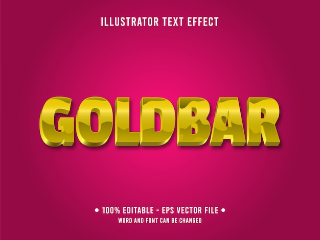 editable text effect template shiny yellow gold style