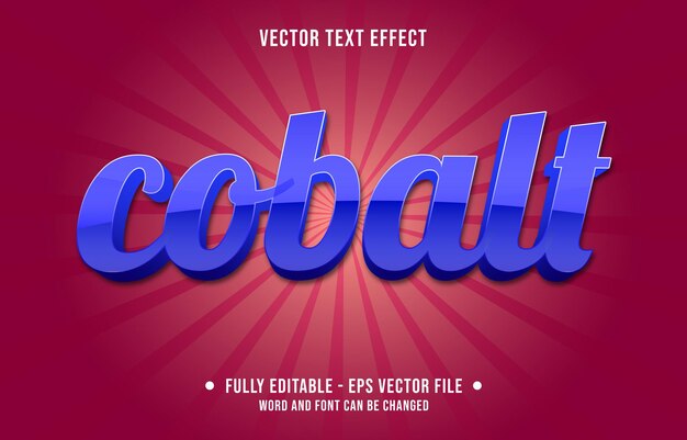 Editable text effect templates cobalt blue gradient color modern style