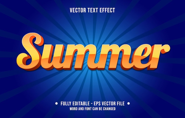 Editable text effect templates summer orange gradient color modern style