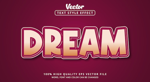 색상과 현대적인 스타일이 결합된 편집 가능한 텍스트 효과 Text Dream