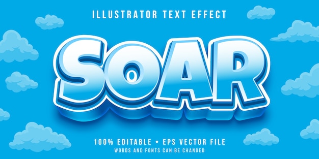 Editable text effect - thick cartoon style