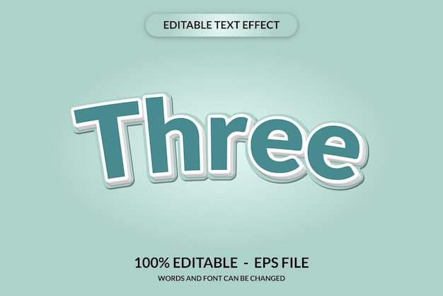 editable text effect three words and font can be changed