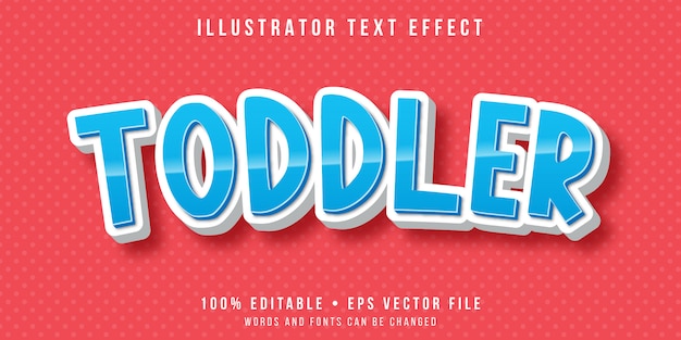 Editable text effect - toddler text style