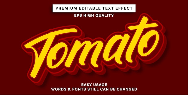 Editable text effect tomato