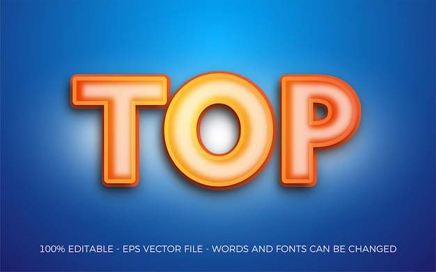 Editable text effect, top style illustrations