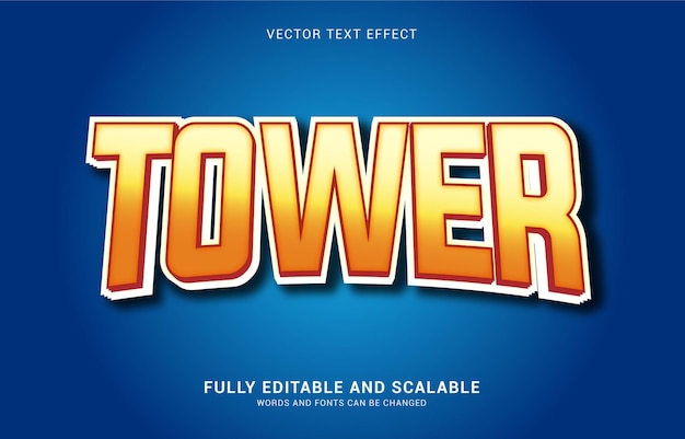 Editable text effect, Tower style can be use to make Title