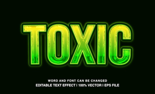 Vector editable text effect toxic green slime melted typeface