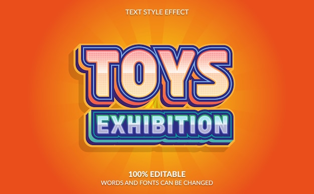 Editable text effect, toys exhibition text style