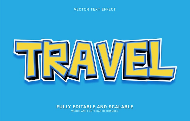 Editable text effect Travel style can be use to make Title