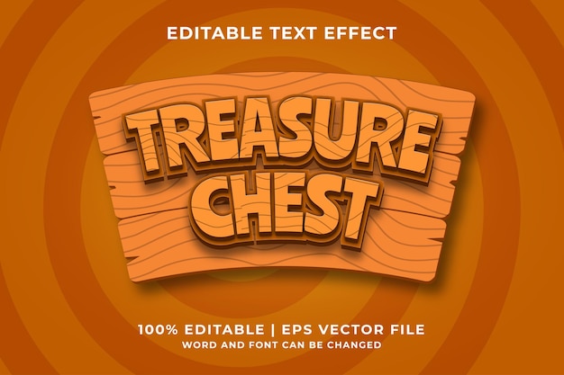 Effetto testo modificabile - vettore premium in stile modello treasure chest 3d