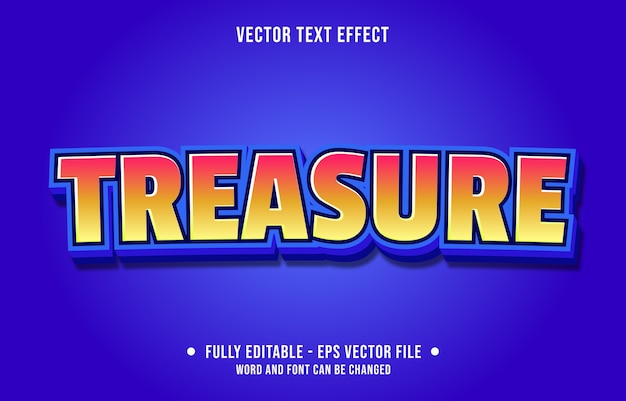 Vector editable text effect treasure yellow modern style