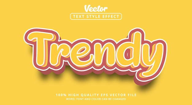 Editable text effect, Trendy text with colorful style