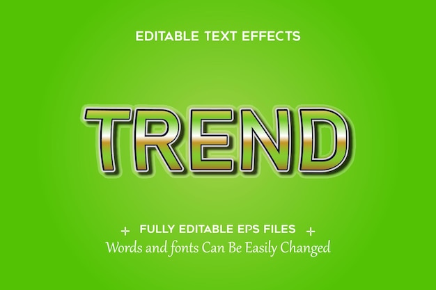 Editable Text Effect Trident, 3d Text Effect premium Vector