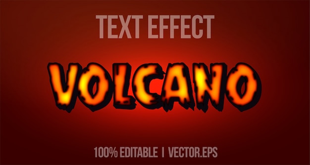 편집 가능한 텍스트 효과-valcano 3D 굵은 게임 로고 스타일