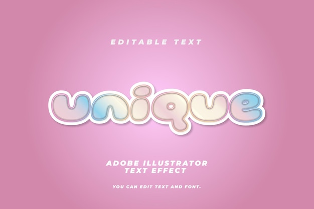 Editable text effect vector unique