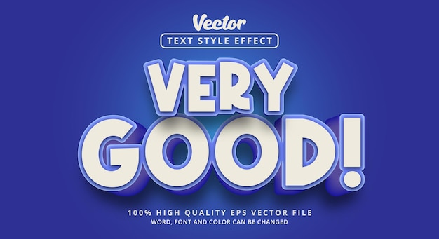 Editable text effect, Very Good text on blue color style